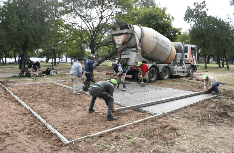 Obras en el parque Mitre