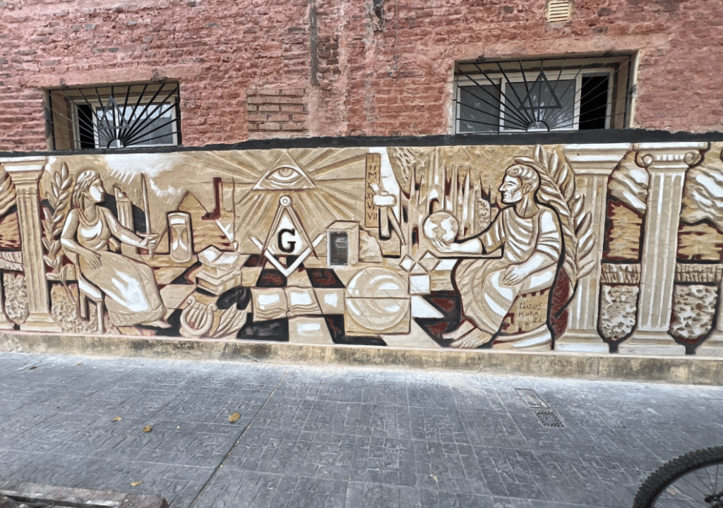 Mural en la sede masónica de San Martín 745