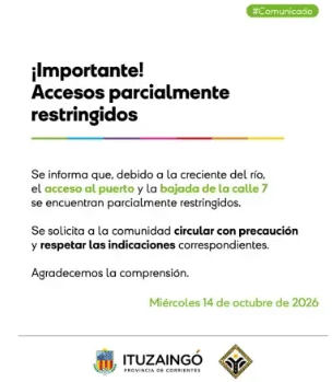 La crecida del Paraná ya corta el acceso al puerto y una bajada clave en Ituzaingó