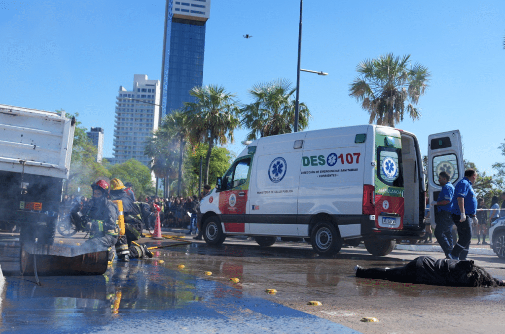 Simulacro en la Costanera: el escenario que estremeció a 10 escuelas de Corrientes